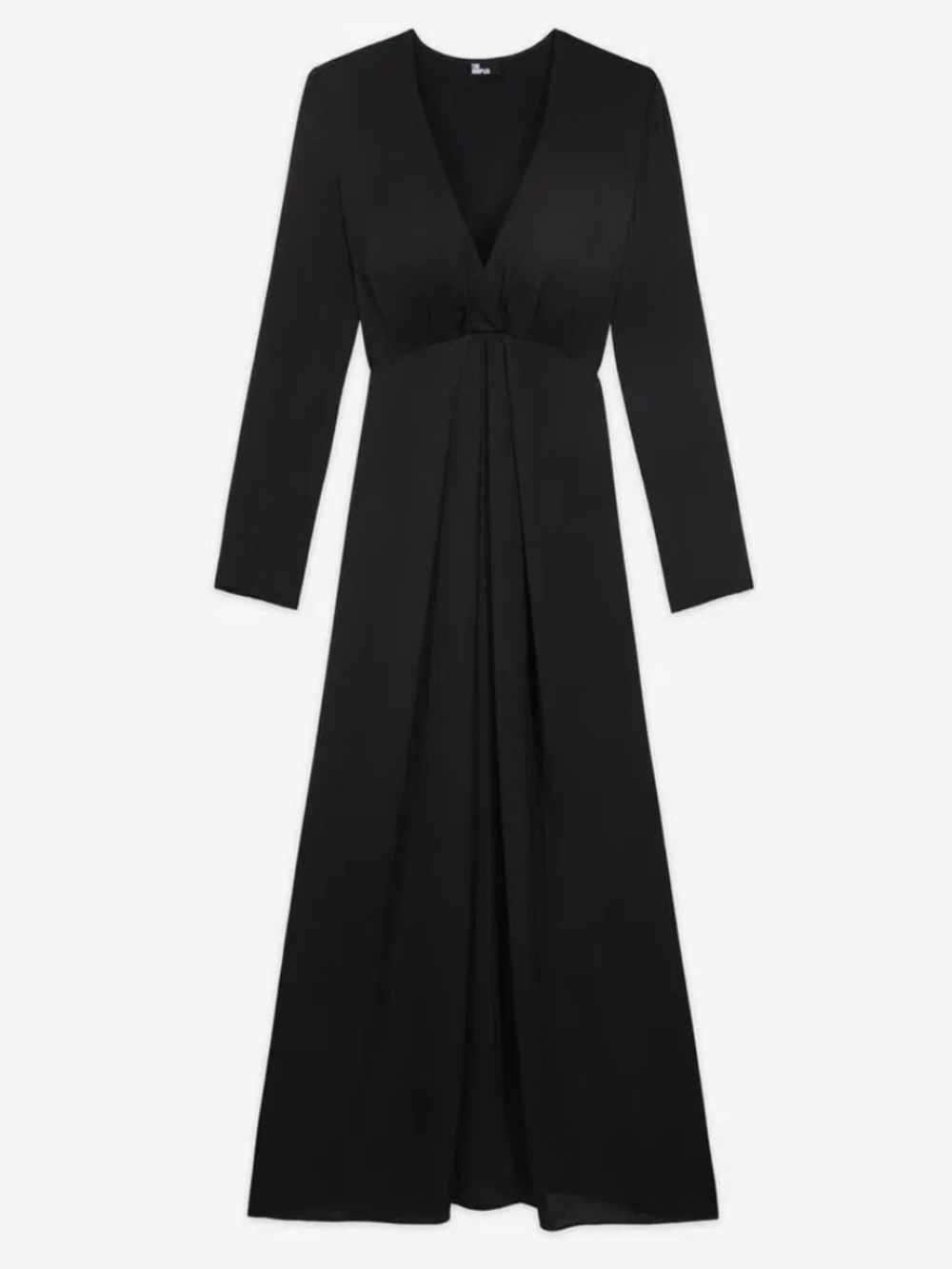 THE KOOPLES Black V-Neck Long Sleeve Maxi Dress NWT French 1